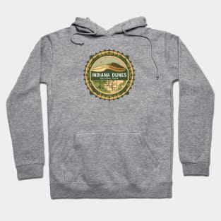 Indiana Dunes National Park Abstract Round Emblem Hoodie